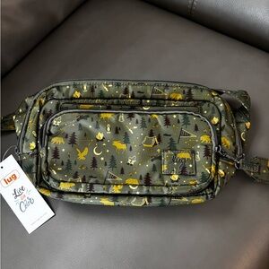 Lug Forest Green Fanny Pack with Nature/Camping Motif